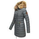 Marikoo Rose Damen Winter Jacke gesteppt lang B647 Stormy Blue-Größe XS - Gr. 34