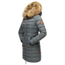 Marikoo Rose Damen Winter Jacke gesteppt lang B647 Stormy Blue-Größe XS - Gr. 34