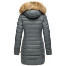 Marikoo Rose Damen Winter Jacke gesteppt lang B647 Stormy Blue-Größe XS - Gr. 34