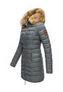 Marikoo Rose Damen Winter Jacke gesteppt lang B647 Stormy Blue-Größe M - Gr. 38