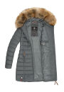 Marikoo Rose Damen Winter Jacke gesteppt lang B647 Stormy Blue-Größe M - Gr. 38