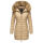 Marikoo Rose Damen Winter Jacke gesteppt lang B647 Beige-Größe XS - Gr. 34