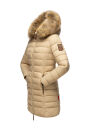Marikoo Rose Damen Winter Jacke gesteppt lang B647 Beige-Größe L - Gr. 40