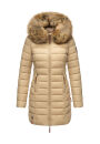 Marikoo Rose Damen Winter Jacke gesteppt lang B647 Beige-Größe XL - Gr. 42