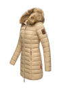Marikoo Rose Damen Winter Jacke gesteppt lang B647 Beige-Größe XL - Gr. 42