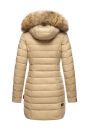 Marikoo Rose Damen Winter Jacke gesteppt lang B647 Beige-Größe XL - Gr. 42