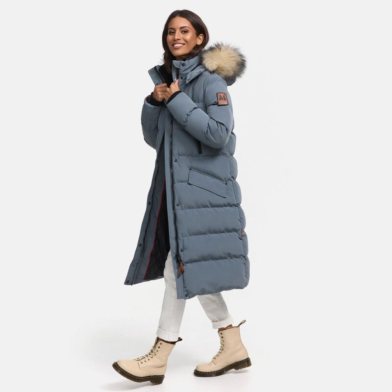 Marikoo Schneesternchen Damen Wintermantel B890 Stormy Blue Größe L - Gr. 40