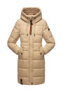 Marikoo Yuikoo lange Damen Winterjacke B941 Beige-Größe L - Gr. 40