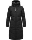 Marikoo Benikoo Damen lange Winterjacke B949 Schwarz-Größe M - Gr. 38