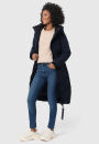 Marikoo Benikoo Damen lange Winterjacke B949 Navy Größe S - Gr. 36