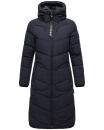 Marikoo Benikoo Damen lange Winterjacke B949 Navy Größe S - Gr. 36