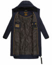 Marikoo Benikoo Damen lange Winterjacke B949 Navy Größe S - Gr. 36