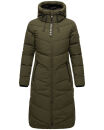 Marikoo Benikoo Damen lange Winterjacke B949 Dark Olive-Größe XL - Gr. 42
