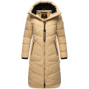 Marikoo Benikoo Damen lange Winterjacke B949 Beige-Größe M - Gr. 38