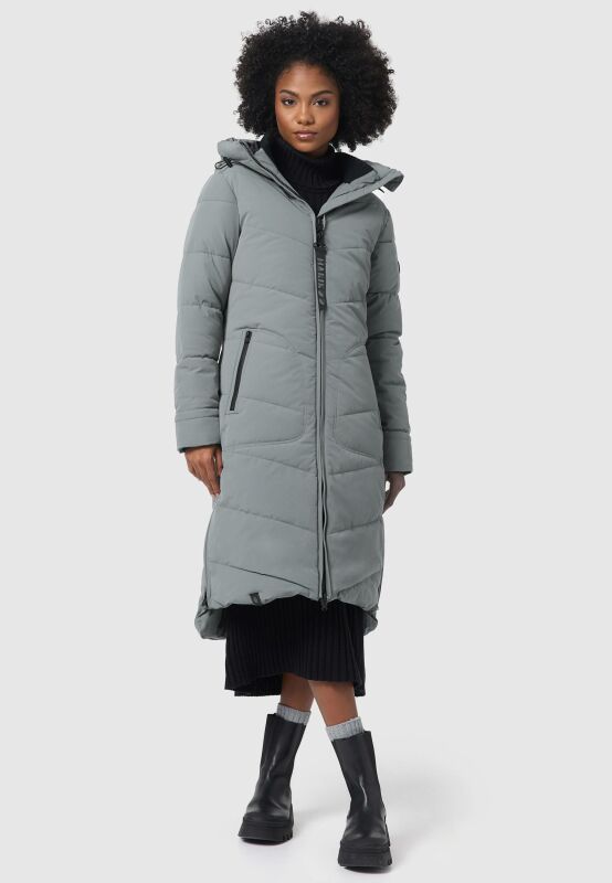 Marikoo Benikoo Damen lange Winterjacke B949 Stormy Blue Größe XXL - Gr. 44