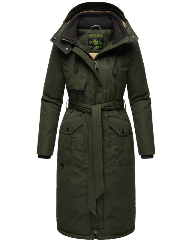 Navahoo Hokulanii Damen Winter Mantel B953 Dark Olive Größe XS - Gr. 34