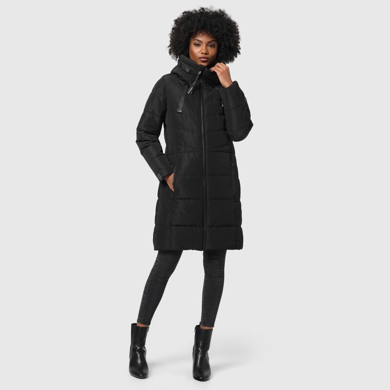 Marikoo Natsukoo Damen Winter Steppjacke lang B978 Schwarz Größe XXL - Gr. 44