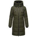 Marikoo Natsukoo Damen Winter Steppjacke lang B978 Dark Olive Größe M - Gr. 38