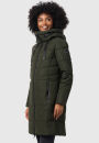 Marikoo Natsukoo Damen Winter Steppjacke lang B978 Dark Olive Größe XL - Gr. 42