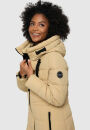 Marikoo Natsukoo Damen Winter Steppjacke lang B978 Beige Größe XS - Gr. 34