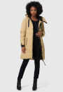 Marikoo Natsukoo Damen Winter Steppjacke lang B978 Beige Größe XS - Gr. 34