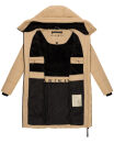 Marikoo Natsukoo Damen Winter Steppjacke lang B978 Beige Größe XS - Gr. 34