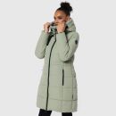Marikoo Natsukoo Damen Winter Steppjacke lang B978 Smokey Mint Größe L - Gr. 40