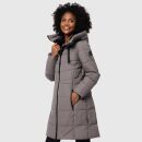 Marikoo Natsukoo Damen Winter Steppjacke lang B978 Grau...
