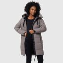 Marikoo Natsukoo Damen Winter Steppjacke lang B978 Grau Größe L - Gr. 40