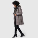 Marikoo Natsukoo Damen Winter Steppjacke lang B978 Grau Größe L - Gr. 40