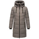 Marikoo Natsukoo Damen Winter Steppjacke lang B978 Grau Größe L - Gr. 40