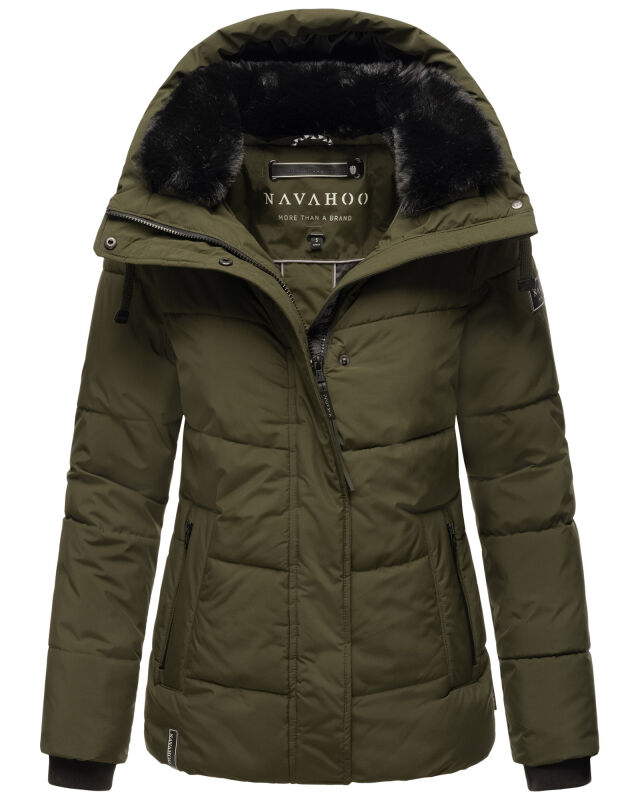Navahoo Sag Ja XIV Damen Winter Steppjacke B980 Dark Olive Größe M - Gr. 38