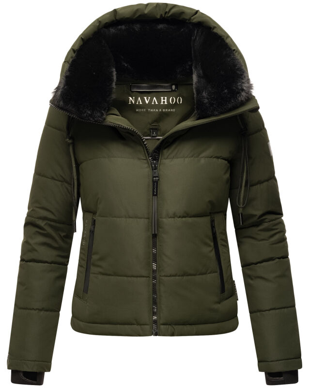 Navahoo Mit Liebe XIV Damen Winter Steppjacke B981 Dark Olive Größe L - Gr. 40