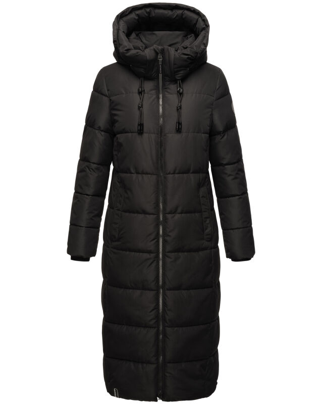 MARIKOO Firella XVI extra lange winterjas voor dames, warme gewatteerde jas met waterdichte ritssluiting, XS-6XL, Taupe grijs, 5XL