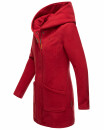 Marikoo Maikoo Damen Mantel mit Kapuze Trenchcoat Jacke B819 Dark Red Größe XS - Gr. 34