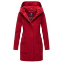 Marikoo Maikoo Damen Mantel mit Kapuze Trenchcoat Jacke B819 Dark Red Größe S - Gr. 36
