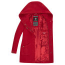 Marikoo Maikoo Damen Mantel mit Kapuze Trenchcoat Jacke B819 Dark Red Größe S - Gr. 36