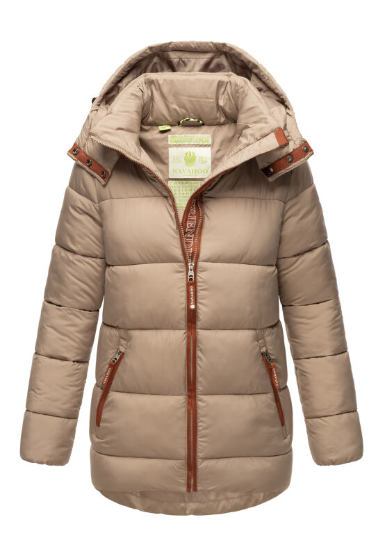 Navahoo Wattewölkchen Damen Steppjacke B973 Taupe Grey Größe S - Gr. 36