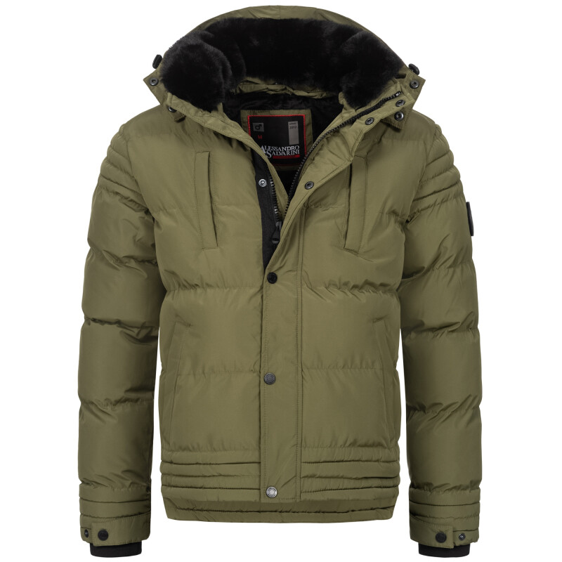 A. Salvarini Herren Winterjacke O281 Dark Olive Größe XXL - Gr. 2XL
