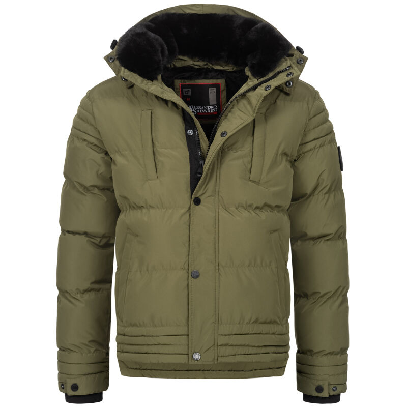 Alessandro Salvarini Herren Winterjacke O281 Dark Olive Größe XXXL - Gr. 3XL