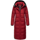 Navahoo Isalie Damen lange Winter Steppjacke Wintermantel B872 Dark Red Größe L - Gr. 40