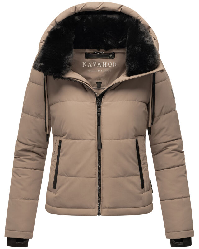 Navahoo Mit Liebe XIV Damen Winter Steppjacke B981 Taupe Grey Größe XL - Gr. 42