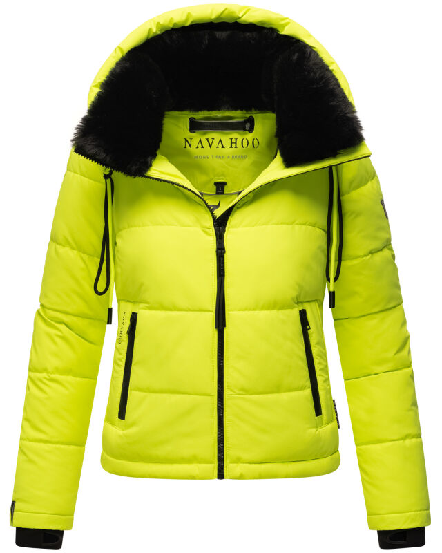 Navahoo Mit Liebe XIV Damen Winter Steppjacke B981 Neon Green Größe M - Gr. 38