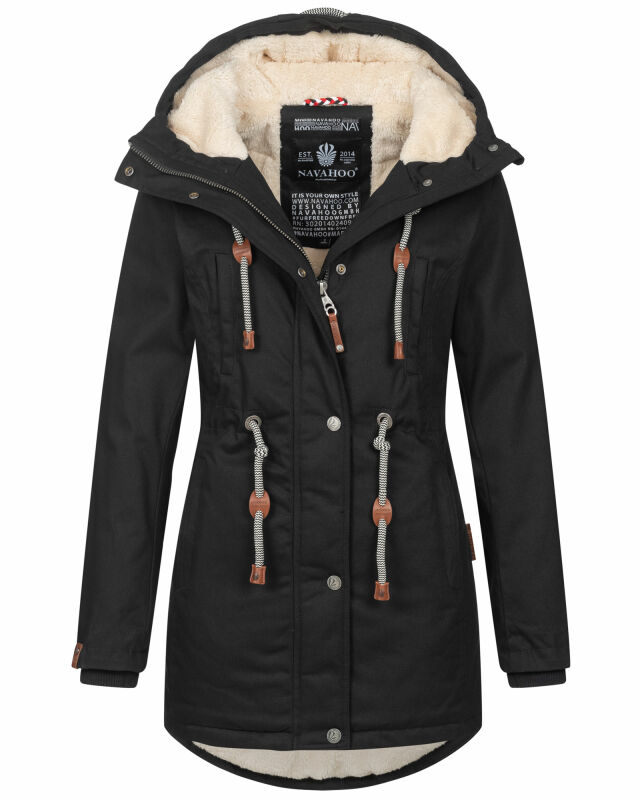 Navahoo Ireliaa Damen Winterjacke B991 Schwarz Größe XXL - Gr. 44