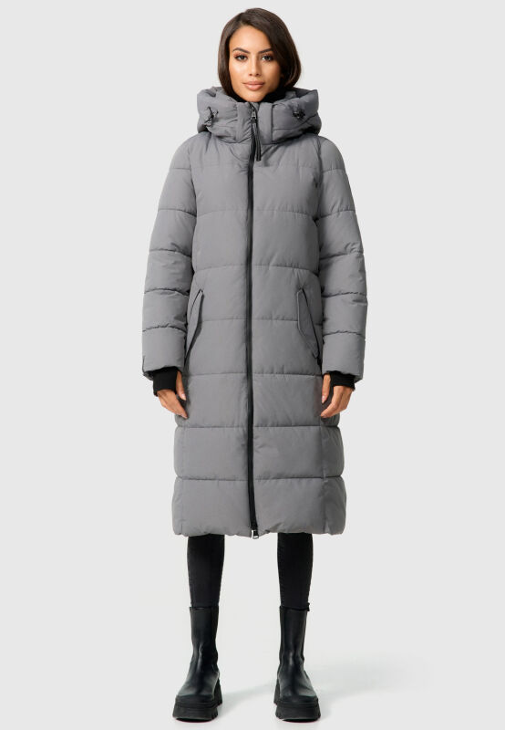 Marikoo Zuraraa XVI Damen lange Winterjacke B989 Grau Größe XS - Gr. 34