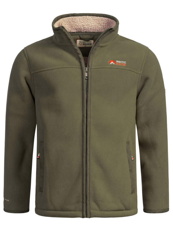 Arctic Seven Herren Fleece Jacke O325 Olive Größe XXXL - Gr. 3XL