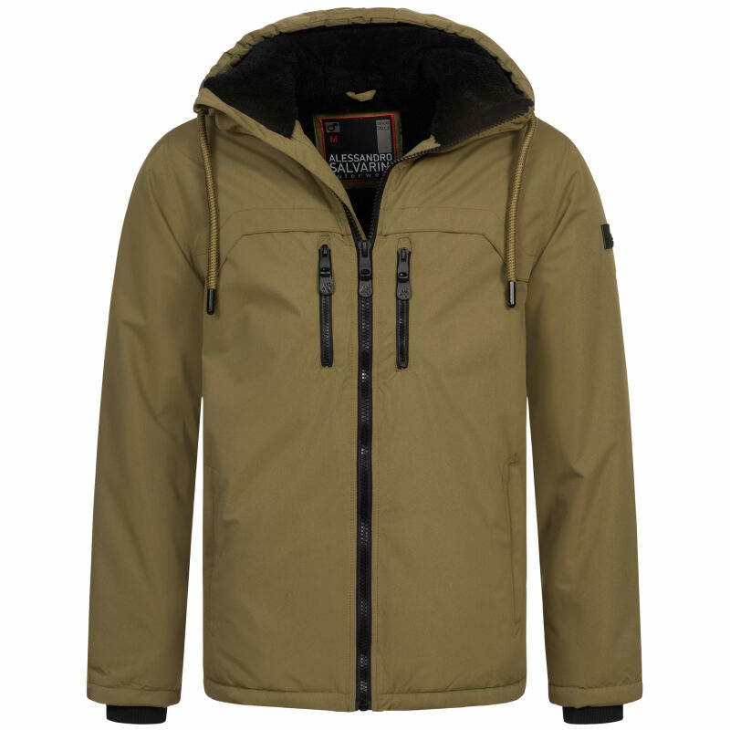 A. Salvarini Herren Winterjacke O332 Olive Größe S - Gr. S