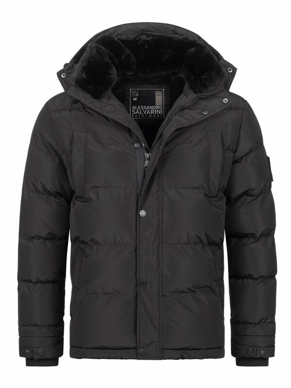 A. Salvarini Herren Winterjacke O326 Schwarz Größe S - Gr. S