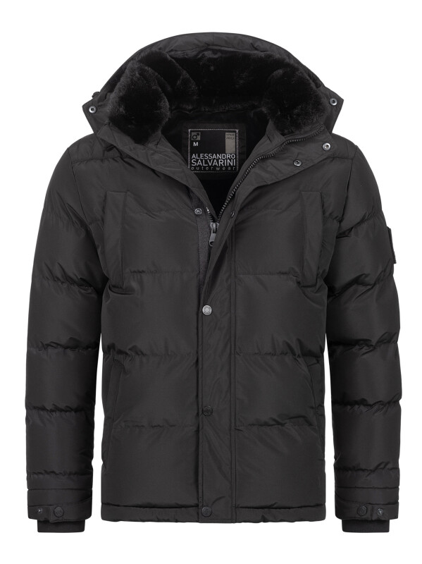 A. Salvarini Herren Winterjacke O326 Schwarz Größe XXL - Gr. 2XL