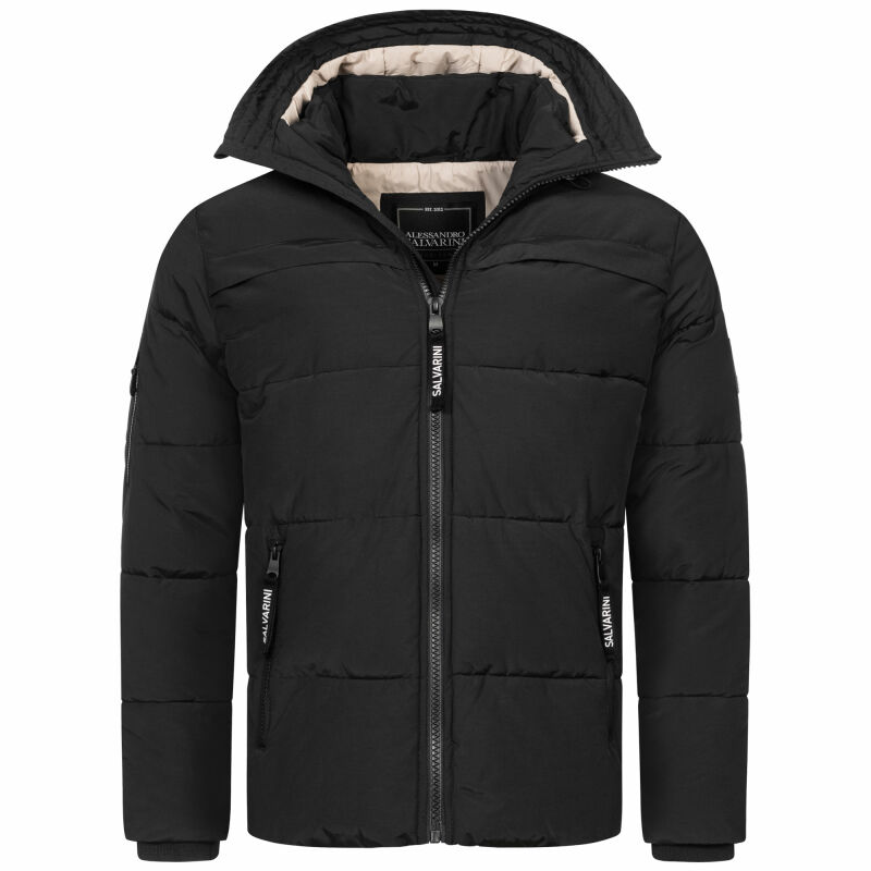 A. Salvarini Herren Winterjacke O334 Schwarz Größe S - Gr. S